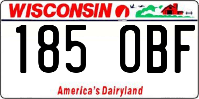 WI license plate 185OBF