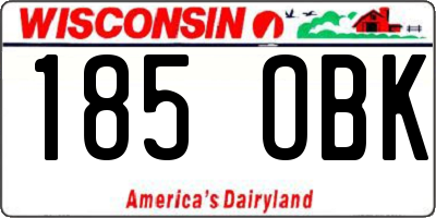 WI license plate 185OBK
