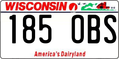 WI license plate 185OBS