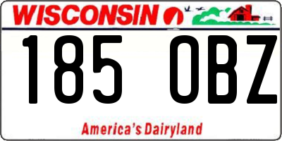 WI license plate 185OBZ