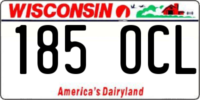 WI license plate 185OCL