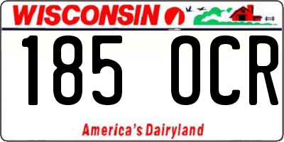 WI license plate 185OCR