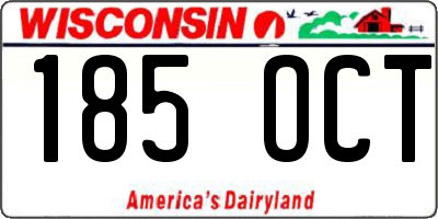 WI license plate 185OCT