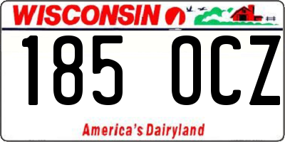 WI license plate 185OCZ
