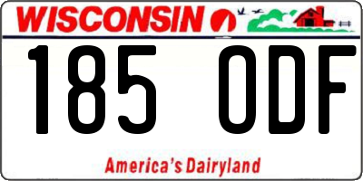 WI license plate 185ODF