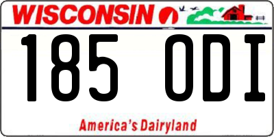 WI license plate 185ODI