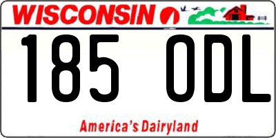 WI license plate 185ODL