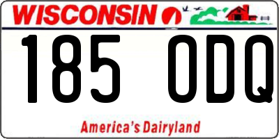 WI license plate 185ODQ