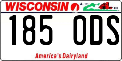 WI license plate 185ODS