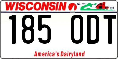 WI license plate 185ODT