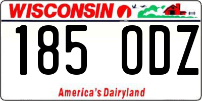 WI license plate 185ODZ