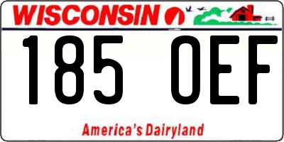 WI license plate 185OEF