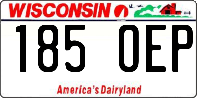 WI license plate 185OEP