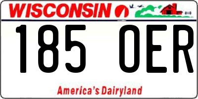 WI license plate 185OER