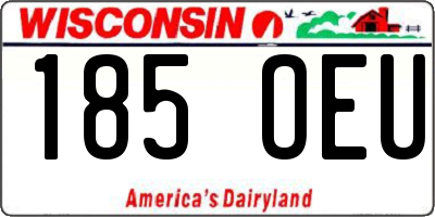 WI license plate 185OEU