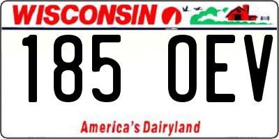 WI license plate 185OEV
