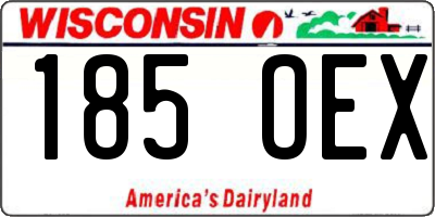 WI license plate 185OEX