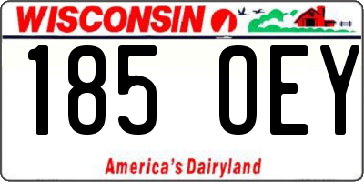 WI license plate 185OEY