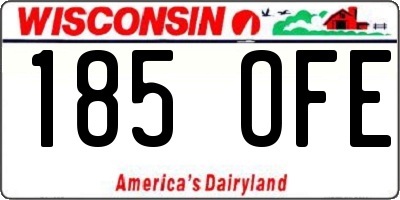 WI license plate 185OFE