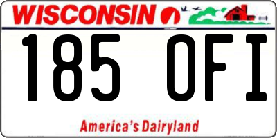 WI license plate 185OFI