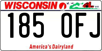 WI license plate 185OFJ