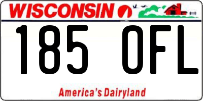 WI license plate 185OFL