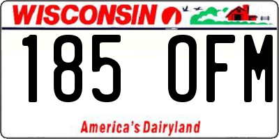 WI license plate 185OFM