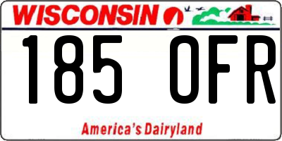 WI license plate 185OFR