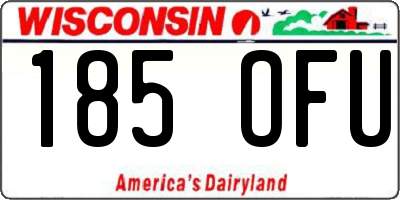 WI license plate 185OFU