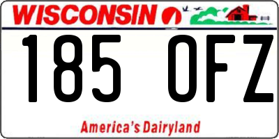WI license plate 185OFZ