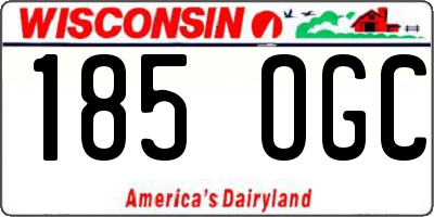 WI license plate 185OGC
