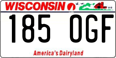 WI license plate 185OGF