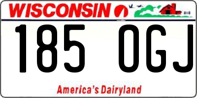 WI license plate 185OGJ