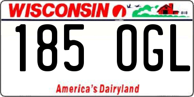 WI license plate 185OGL