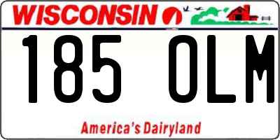 WI license plate 185OLM