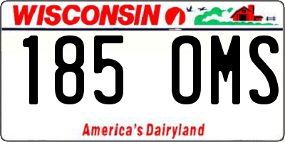 WI license plate 185OMS