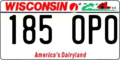 WI license plate 185OPO