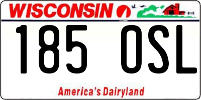 WI license plate 185OSL