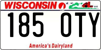 WI license plate 185OTY