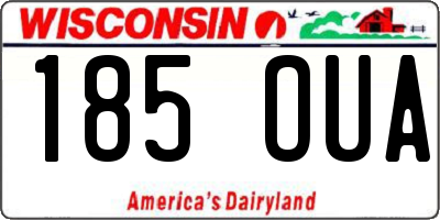 WI license plate 185OUA
