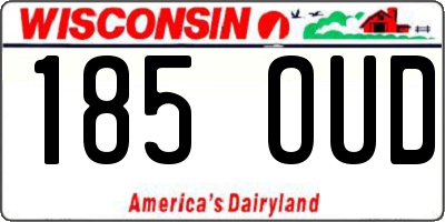 WI license plate 185OUD