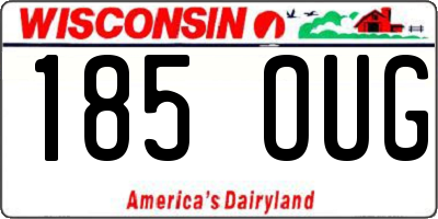 WI license plate 185OUG