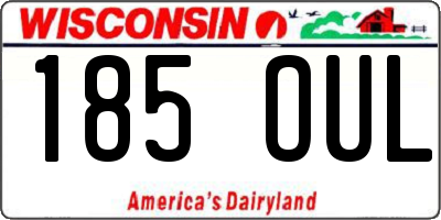 WI license plate 185OUL