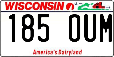 WI license plate 185OUM