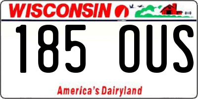 WI license plate 185OUS
