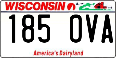 WI license plate 185OVA