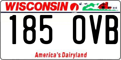 WI license plate 185OVB
