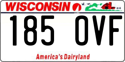 WI license plate 185OVF