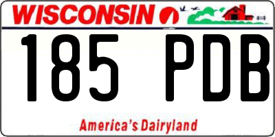 WI license plate 185PDB