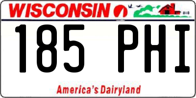 WI license plate 185PHI